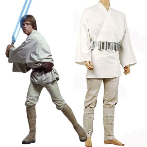 star wars luke skywalker jedi suit tunic cosplay costume outfit white