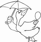 Umbrella Bird Coloring Pages Color Sheet Animals Holding Clipart Cliparts Boy Sheets Animal Gooses Printable Print Library Popular sketch template