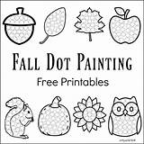 Dot Fall Worksheets Painting Printable Kids Printables Marker Activities Pages Coloring Drawing Fun Preschool Toddler Activity Worksheet Dots Templates Autumn sketch template