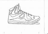Coloring Lebron Shoes Pages Shoe Basketball James Nike Drawing Nba Color Print Air Soccer Template Jordan Force Kobe Printable Soldier sketch template
