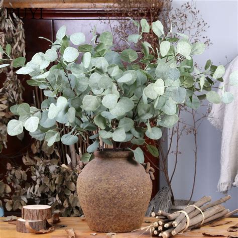 cm kunstbloem geld blad simulatie eucalyptus blad nep planten bladeren regeling bloem
