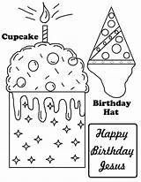 Birthday Happy Coloring Pages Jesus Printable Kids Cards School Sunday Dad Printables Christmas Children Cupcake Activities Board Church Churchhousecollection Quotes sketch template