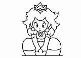 Peach Princess Coloring Pages Baby Wii Mario Kart Getcolorings Color Getdrawings sketch template
