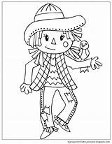 Coloring Pages Fall Scarecrow Mycupoverflows Choose Board sketch template