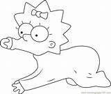 Maggie Simpson Coloring Baby Going Pages Coloringpages101 sketch template
