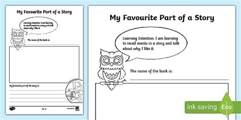 favourite part   story activity sheet cfe resources