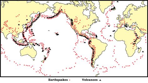 map  world earthquakes  volcanoes worksheet