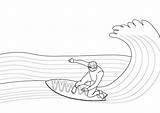 Colorear Dibujos Surfear Surfista Ola Deporte Actividades Pueda Mucho sketch template