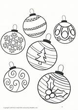Baubles Christmas Colouring Kids Pdf sketch template