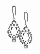 Coloring Earring sketch template