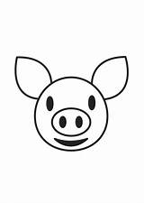 Pig Coloring Head sketch template