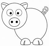 Pig Coloring Cartoon Pages Color sketch template