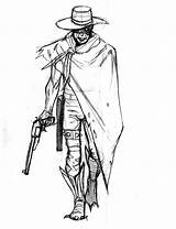 Cowboy Drawing Drawings Draw Zombie Sketches Pencil Easy Cool Deviantart Cartoon Western Character Tattoo Girl Cowboys Simple Hat Designs Game sketch template