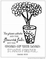 Coloring Spring Isaiah Hello 40 Fun Bible Pages Grass Kids Verses Plant Withers Fall Flower Choose Board sketch template