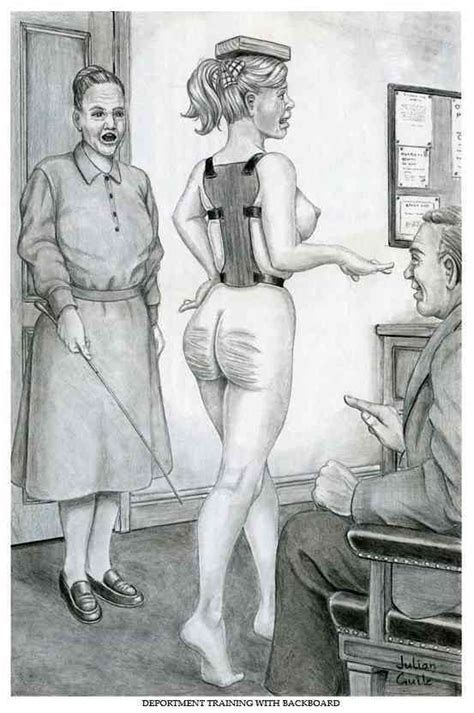 disciplined and punished spanking drawings by julian guile fetish artists