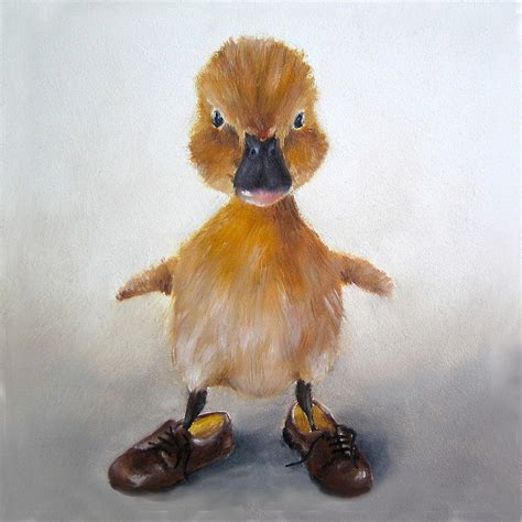 funny duck art print painting  junko van norman