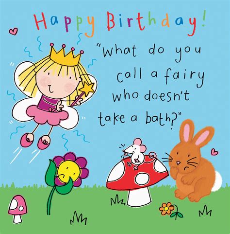 funny kid birthday cards fairy funny joke birthday card  kids tw