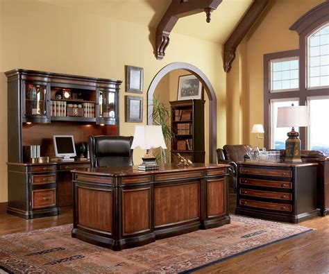 elegant rustic wooden desk home office furniture  brown