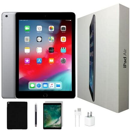 open box apple ipad air  gb space gray wi fi  bundle tempered glass case