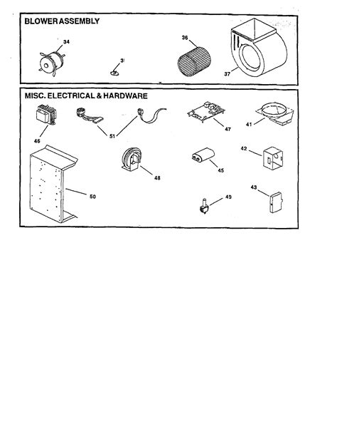 blowermiscelectricalhardware diagram parts list  model gmp goodman parts furnace