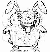 Ugly Coloring Rabbit Cartoon Pages Outlined Drooling Clipart Cory Thoman Vector Printable Getcolorings Illustration Waving Royalty Color sketch template