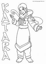 Pages Avatar Airbender Coloring Last Printable Color Cartoon Kids Back Katara Sheets sketch template