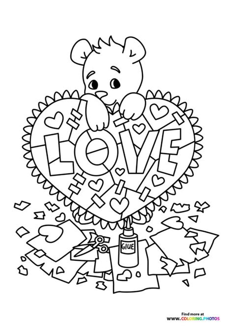 valentines animals coloring pages  kids   easy print
