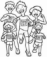 Marathon Runners Agenten Laufende Gosse Stockillustratie Freeimages Courant Enfants sketch template