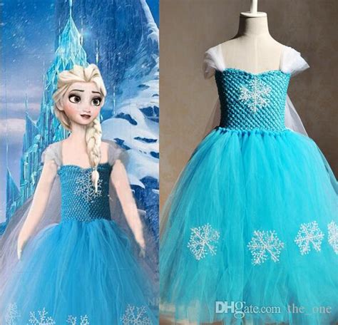 elsa frozen tutu dress snowflake fancy princess fluffy dress handmade