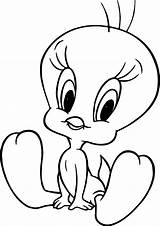 Coloring Cartoon Cute Tweety Drawings Pages Bird Disney Sketches sketch template