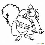 Scrat Squirrel sketch template