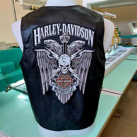 harley wings skull large  patch  custom biker vest etsy