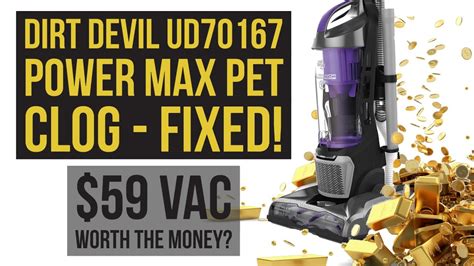 dirt devil power max pet ud clog fixed worth fixing   upright youtube