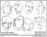 Calder Alexander Coloring Jacob Lawrence Pages Wire Printable Sculptures Sculpture Getcolorings Index Getdrawings Choose Board Artsology sketch template