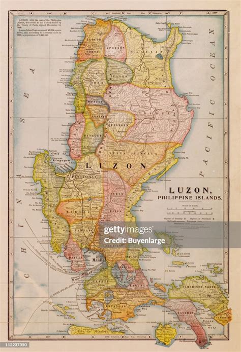 Map Of Luzon Philippine Islands 1932 Illustration By Geographical