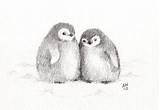 Penguin Pencil Chicks Sketch Original Revisit Later Favorites Item Add Etsy sketch template