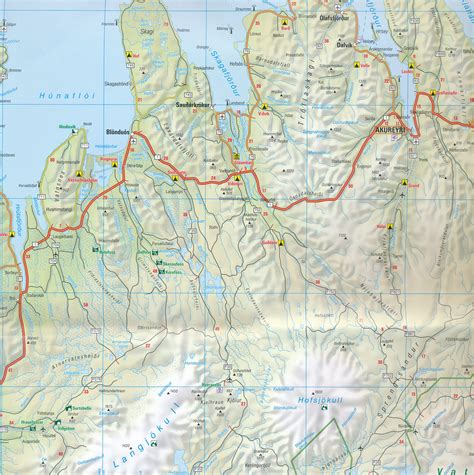 wegenkaart landkaart  ijsland anwb media