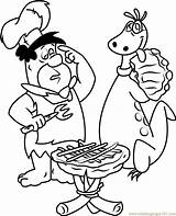Fred Flintstone Coloring Cooking Doing Pages Coloringpages101 Characters Color sketch template
