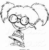 Girl Nerd Cartoon Drawing Coloring Nerdy Vector Pages Drawings Glasses Draw Little Outlined Getcolorings Boy Color Paintingvalley Clipartmag Ron Leishman sketch template