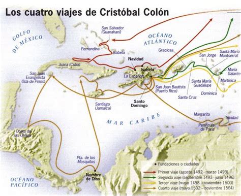 fotosyfiguras mapa de los cuatro viajes de cristobal colon ciencias sociales pinterest