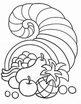 Coloring Pages Thanksgiving Horn Plenty Canada Colornimbus sketch template