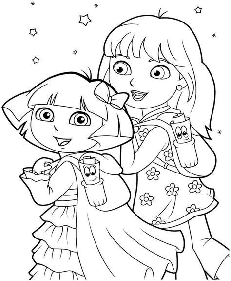 dora  friends coloring pages  getcoloringscom  printable
