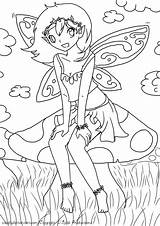 Colouring Fairy Toadstool Deviantart Downloads sketch template