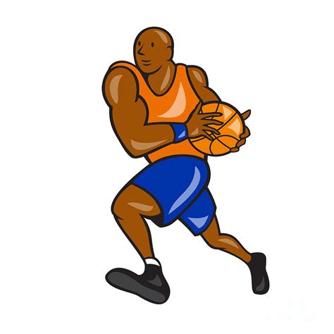 basketball player holding ball cartoon digital art  aloysius patrimonio