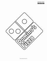 Pizza Coloring Domino Logo Dominos Fun sketch template