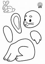 Paste Cut Animal Kids Activity Animals Bunny Blackandwhite Pdf Backgrounds sketch template