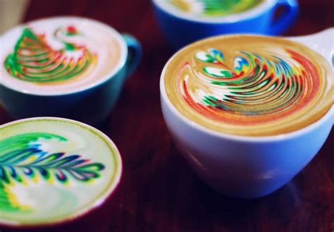 ≡ rainbow coffee is the new hypnotizing trend in barista