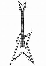 Guitar Coloring Rock Pages Print Electric Guitars Tattoo Designs Colouring Dimebag Drawing Party Kids Music Choose Board Ones Little Darrell sketch template
