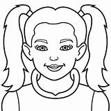 Face Coloring Pages Girl Faces Drawing Kids Girls Little Printable Blank Easy Smiling Makeup Boy Colouring Drawings Color Sheets Lion sketch template