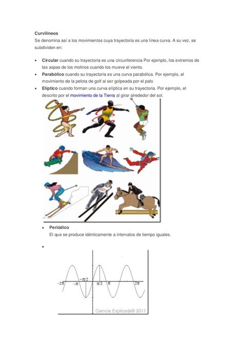 Tipos De Movimiento Ciencias énfasis En Física